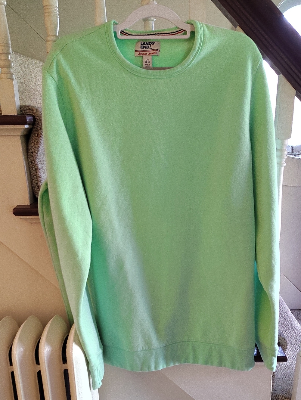 Lands' End Men's Crewneck Sweater in Light Mint